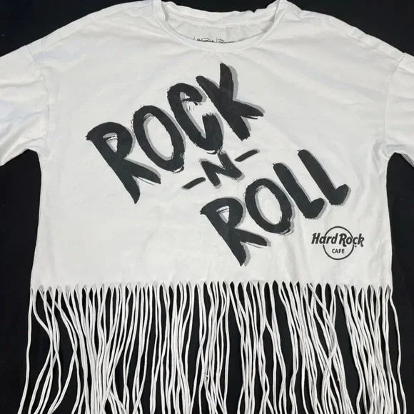 Hard Rock Cafe Women Print Short Sleeve Top Size L - Picture 2 of 7